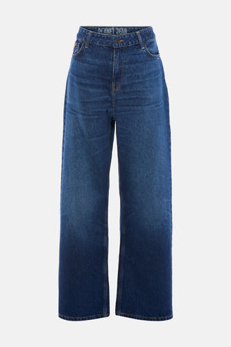 Jean large bleu foncé de Le Fabuleux Marcel de Bruxelles, avec un motif uni et des jambes larges.