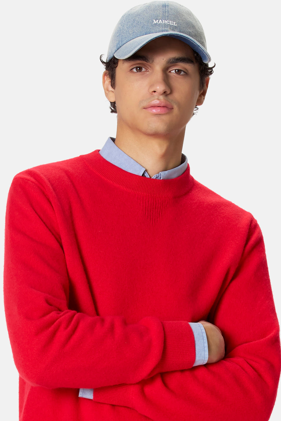 Pull col O - rouge