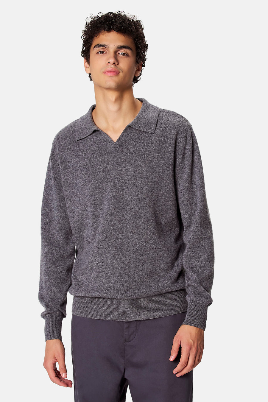 Pull col V - gris