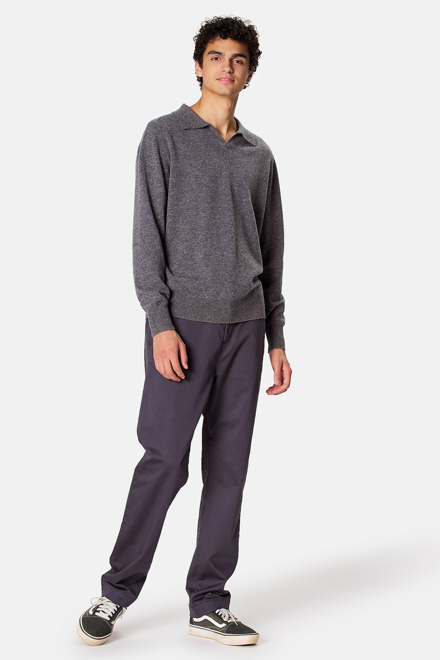Pull col V - gris