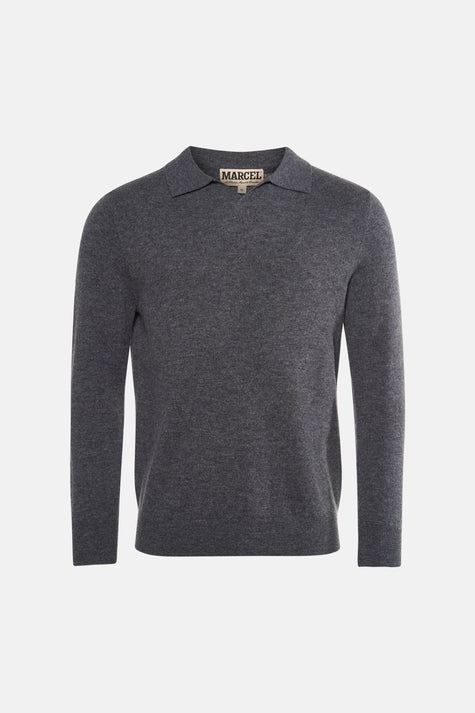 Pull col V - gris