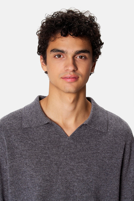 Pull col V - gris