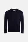 Pull col V - bleu