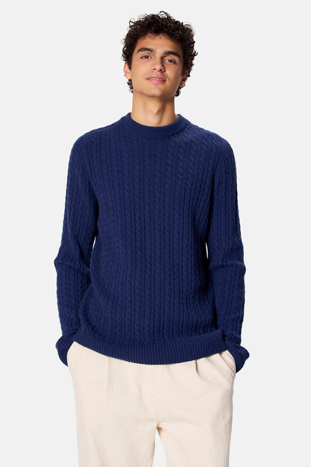 Pull col O - bleu