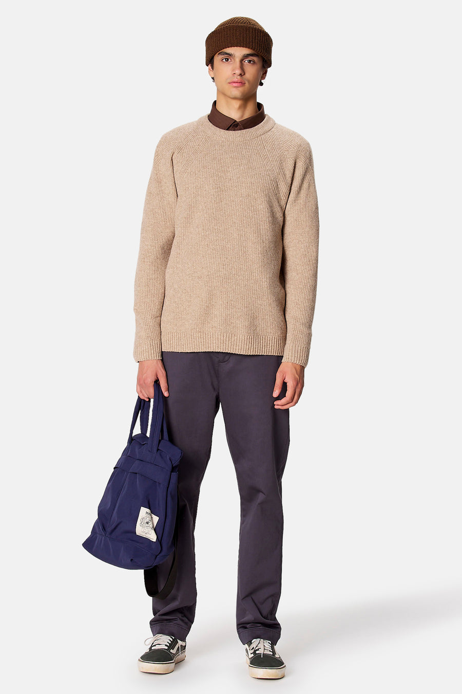 Pull col O - beige