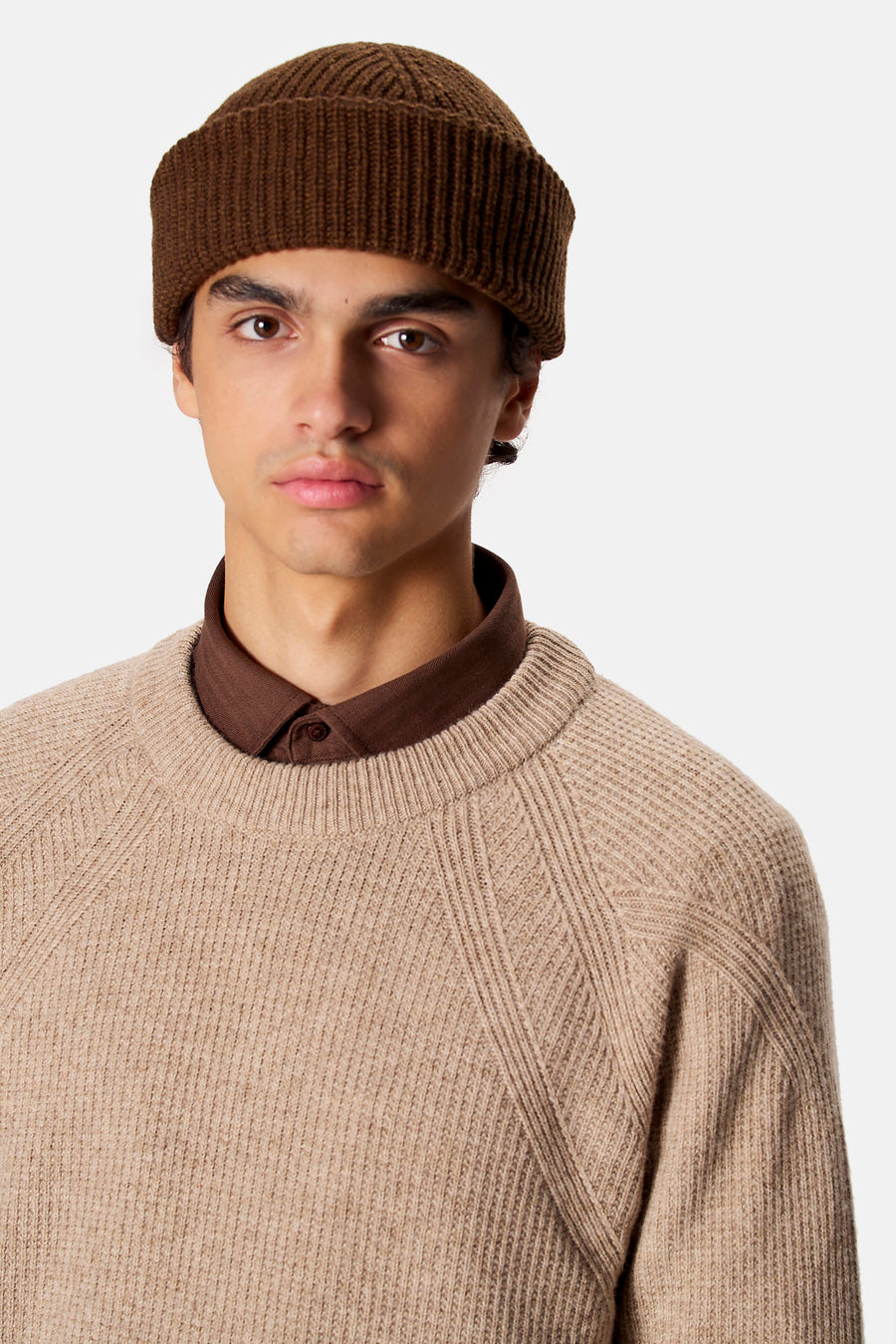 Pull col O - beige