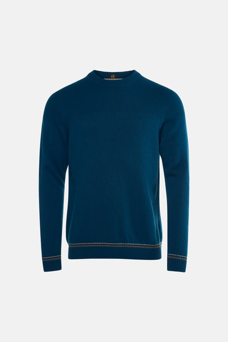 Pull col O - bleu
