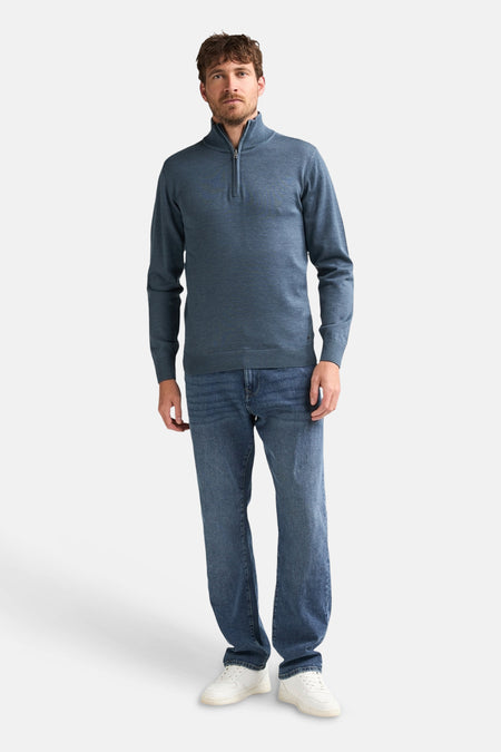Pull col O - bleu