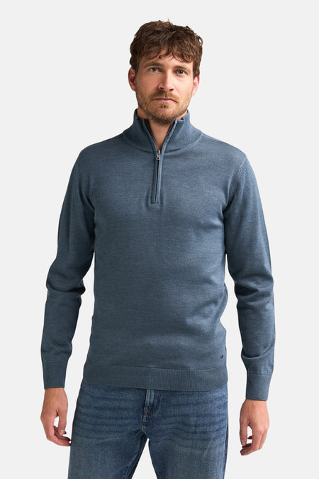Pull col O - bleu