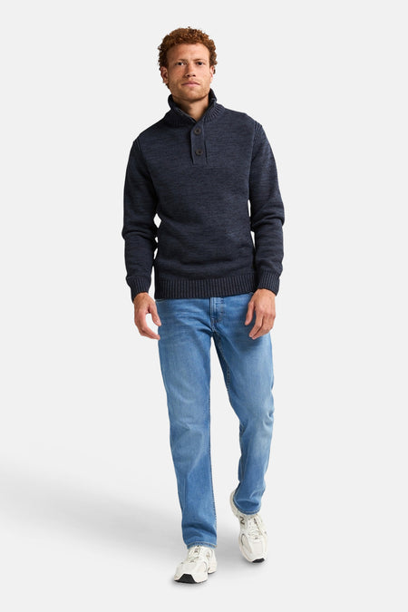 Pull à col rond - bleu