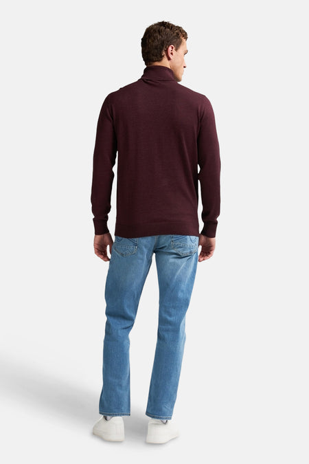 Pull à col roulé - bordeaux