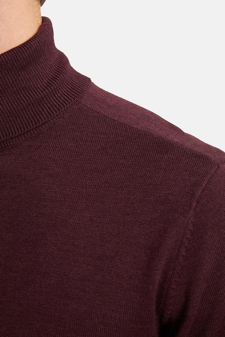Pull à col roulé - bordeaux