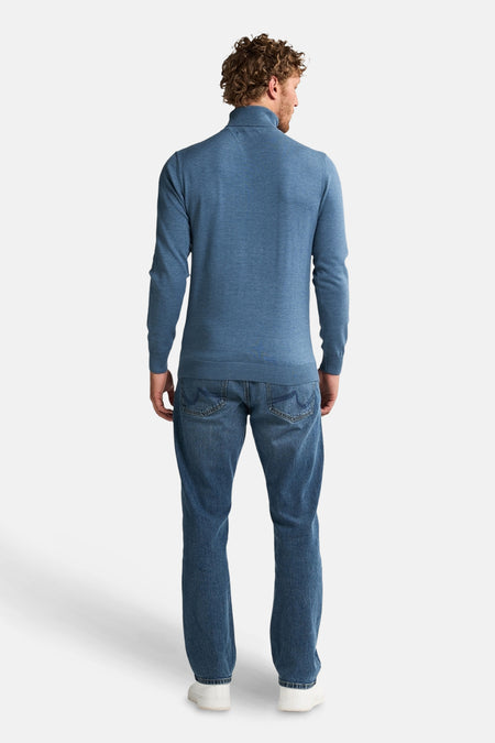 Pull à col roulé - bleu