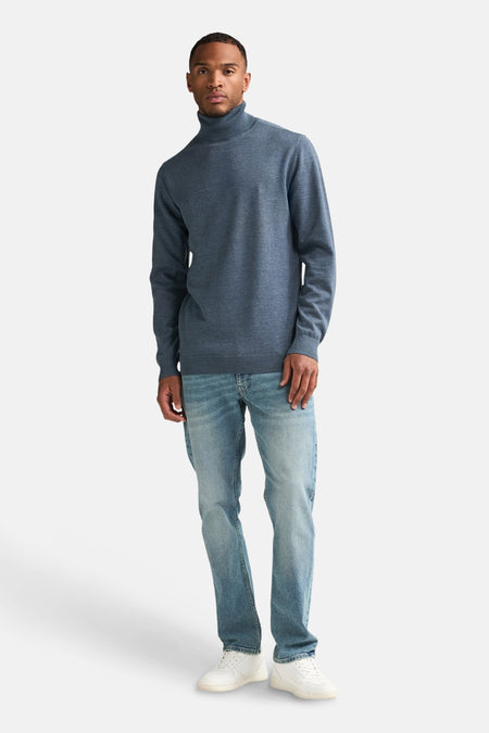Pull à col roulant - bleu