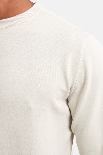 Pull à col rond - écru