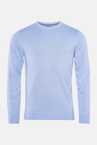 T-shirt à col rond bleu de Petrol Industries®, avec longues manches et motif uni.