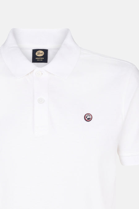Witte polo met korte mouwen van Petrol Industries, met een klein logo op de borst.