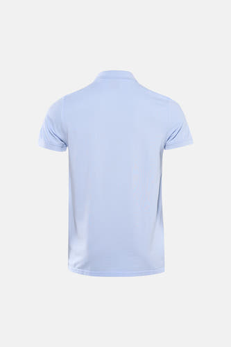 Polo bleu à manches courtes de Petrol Industries®, couleur unie et col classique.