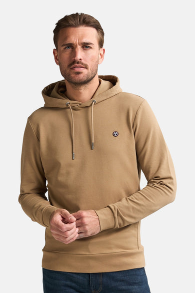 Gilet écru avec capuche de Petrol Industries, avec cordons et petit logo sur la poitrine.