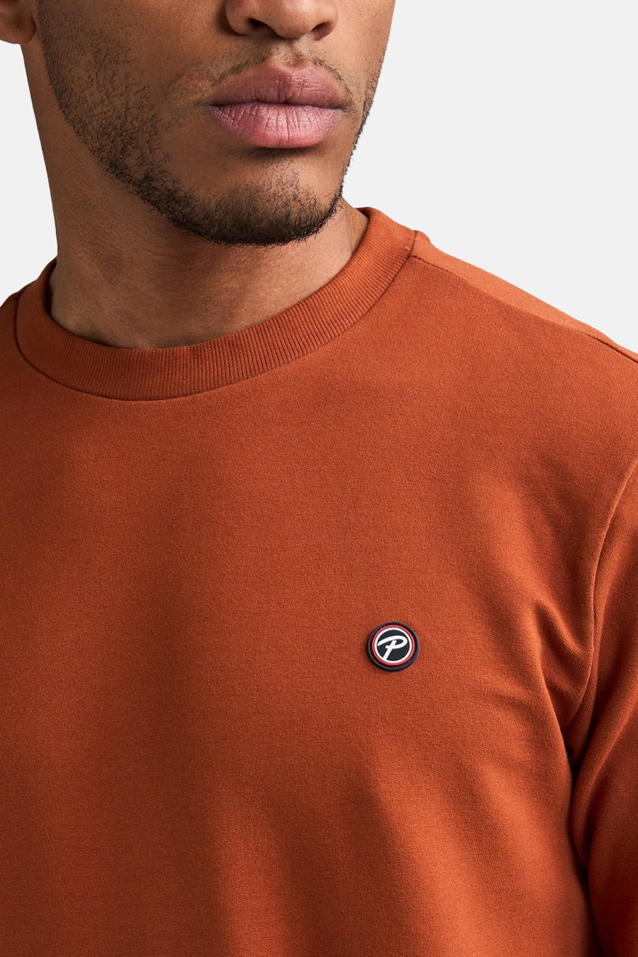 Sweat col O - brun