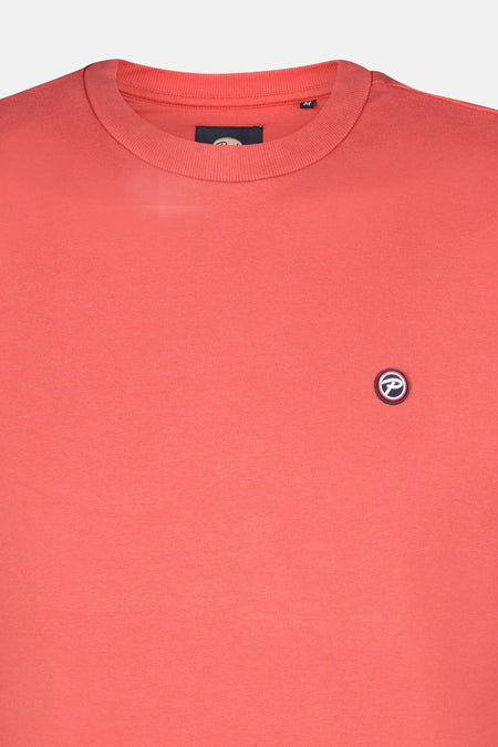 Rode sweater met ronde hals van Petrol Industries®, met een klein logo op de borst.