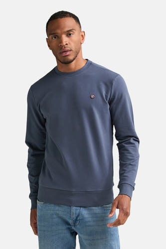 Sweat col O - bleu