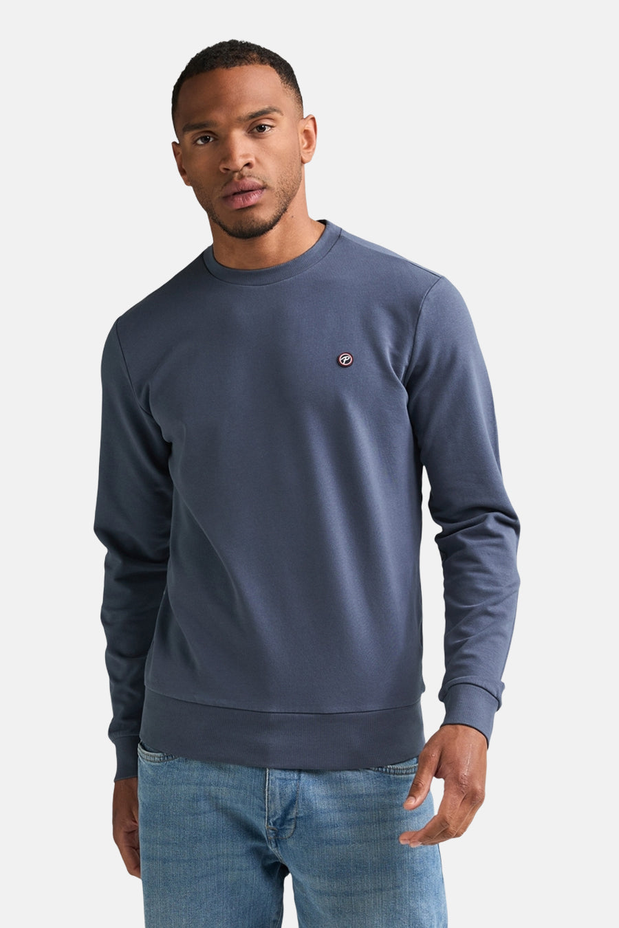 Sweat col O - bleu