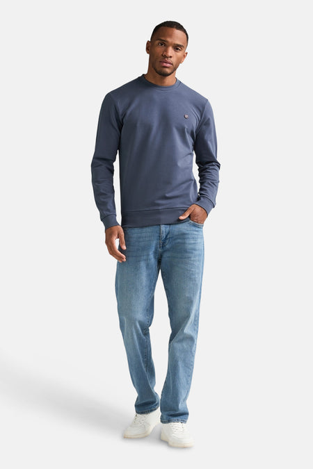 Sweat col O - bleu