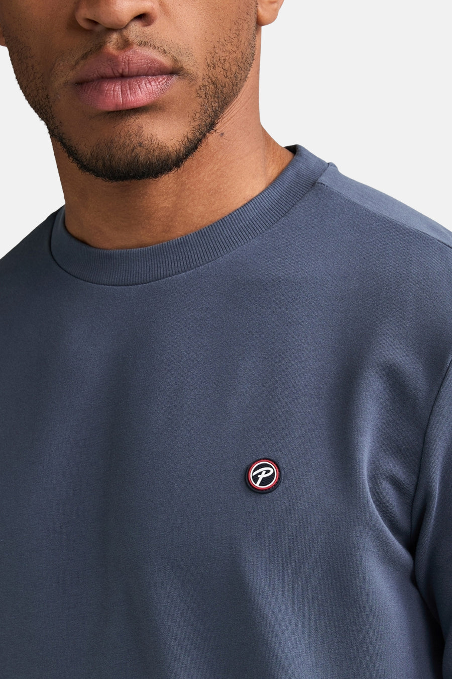Sweat col O - bleu
