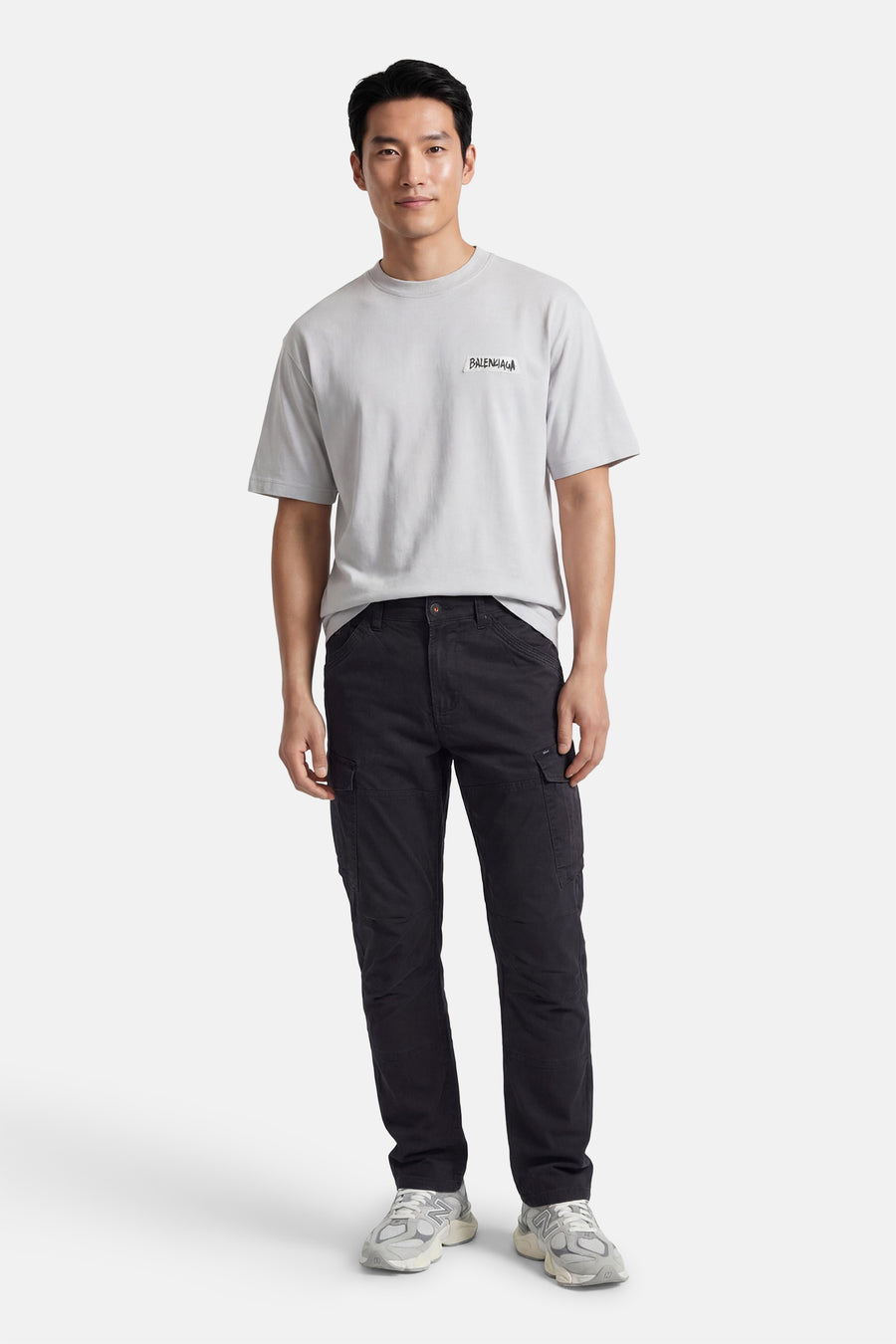 Pantalon cargo noir de Petrol Industries®, avec poches et détails.