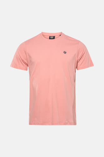 T-shirt rose à manches courtes de Petrol Industries®, avec un logo sur la poitrine.