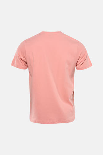 T-shirt rose à manches courtes de Petrol Industries, vue arrière, tissu uni et col rond.