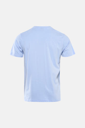 T-shirt bleu à manches courtes de Petrol Industries®, vue arrière, de couleur unie, sans détails.