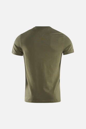 T-shirt vert à manches courtes Tommy Hilfiger, de couleur unie et à col rond, dos.