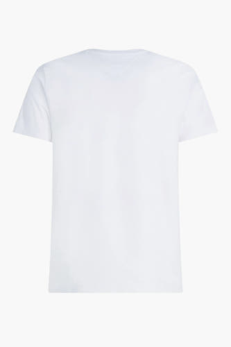T-shirt blanc à manches courtes de Tommy Hilfiger, en design uni.