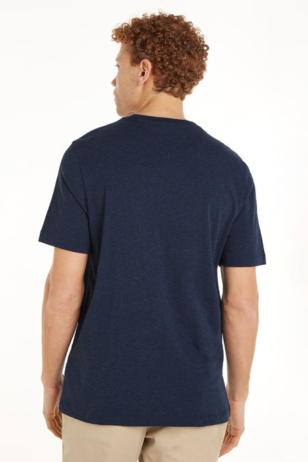 T-shirt bleu à manches courtes de TOMMY HILFIGER, dos, design uni.