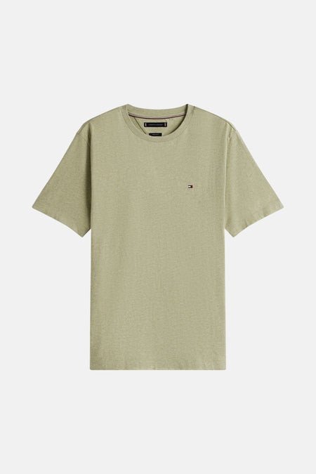 T-shirt vert de mantes courtes Tommy Tommy Tommyer, couleur couleur couleur et un petit logo sur la poitrine.