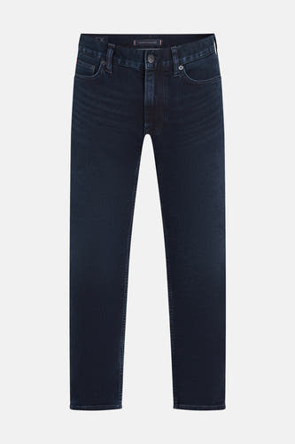 Jean bleu marine droit de TOMMY HILFIGER, avec un motif uni et des poches classiques.