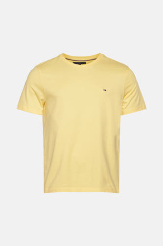 T-shirt jaune à manches courtes de Tommy Hilfiger, avec petit logo brodé sur la poitrine.