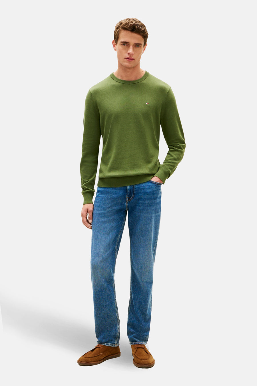 Pull à col rond - vert - TOMMY HILFIGER - 2