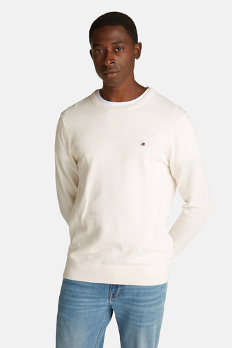 Pull à col rond - écru - TOMMY HILFIGER