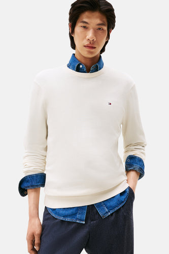 Pull à col rond - écru - TOMMY HILFIGER