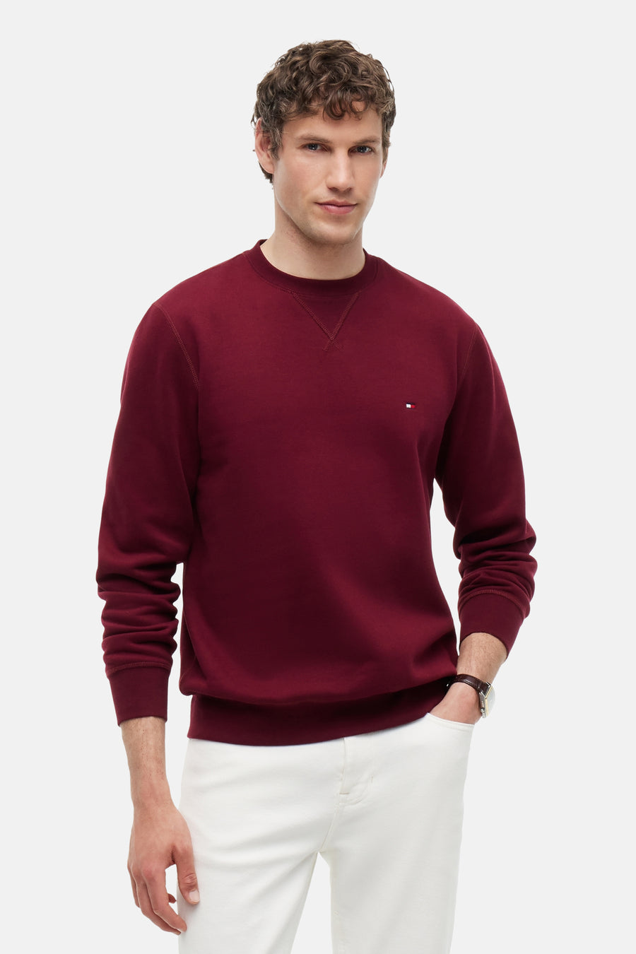 Sweat col O - Bordeaux