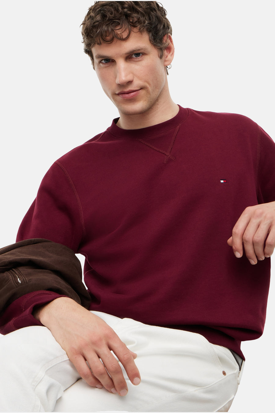 Sweat col O - Bordeaux