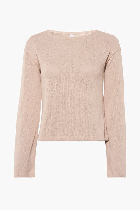 Gilet beige avec col rond de HAILYS, en une fine texture tricotée.