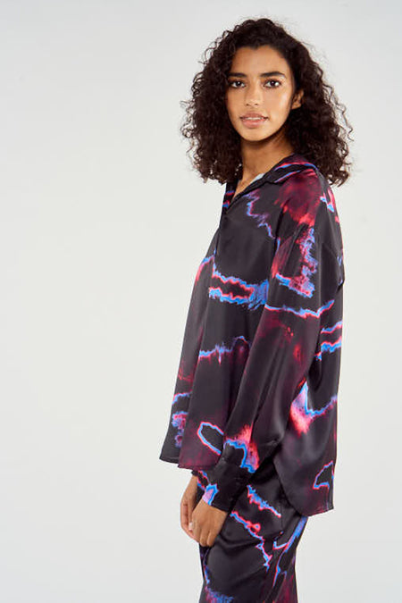 Chemise &agrave; manches longues - multico
