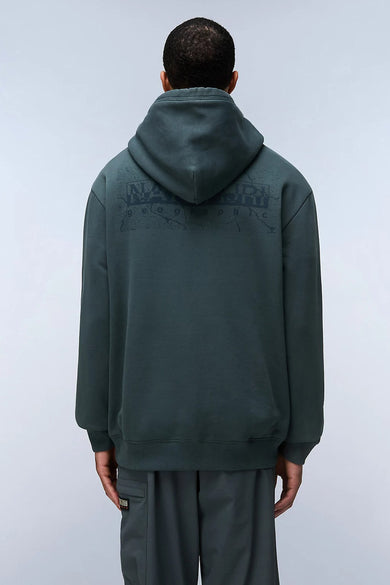Pull-over vert vert de NAPAPIJRIRI capuche, longues manches, poche po et cordons.