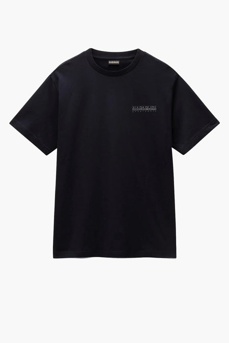 T-shirt noir à manches courtes de NAPAPIJRI, avec un petit logo sur la poitrine.