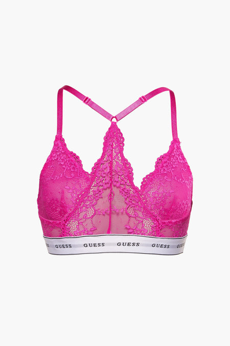 Robe de chambre rose de Guess, avec des détails sur les bords et une bande élastique imprimée du logo.