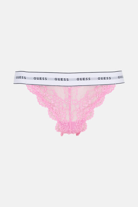Robe rose de Guess avec des détails sur les bords et une ceinture élastique avec logo.